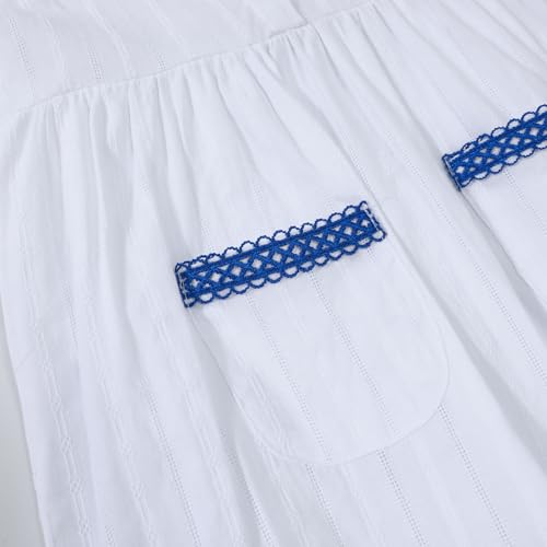 Image of HILEELANG Girls Cotton Dress Sleeveless Peter Pan Collar with Pockets