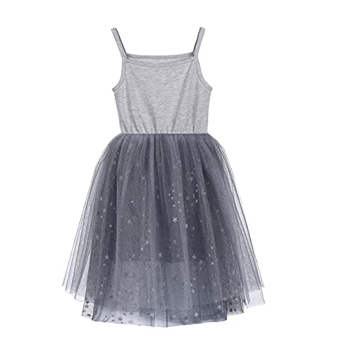Yoofoss Baby Girls Tutu Dress Toddler Sleeveless Dresses Infant Tulle Dress Party Flower Girl Princess Dress,Grey,3T