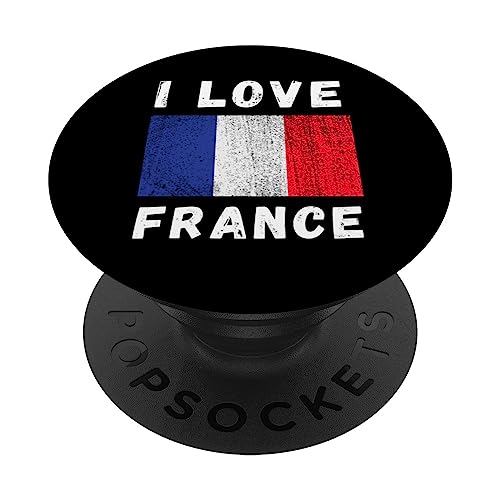 I Love France Vintage French France Family Travel Souvenir PopSockets Swappable PopGrip