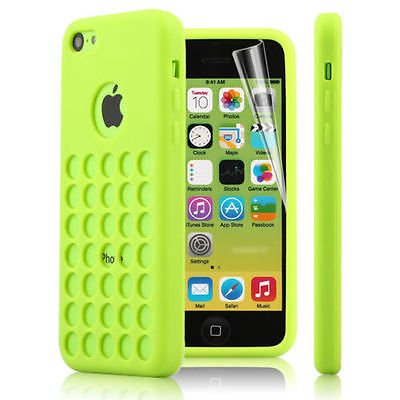 2010kharido TPU Silicon Retro Dot Hole Back Case for Apple iPhone 5C, Green