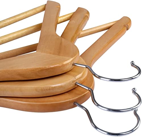 Cabides De Madeira para roupas acabamento suave marfim - pacote com 20 cabides