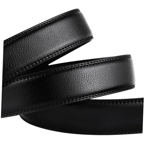 Men's Casual Imitation Leather Automatic Buckle Belt Stylish Jeans Strap for Everyday Wear 110CM4