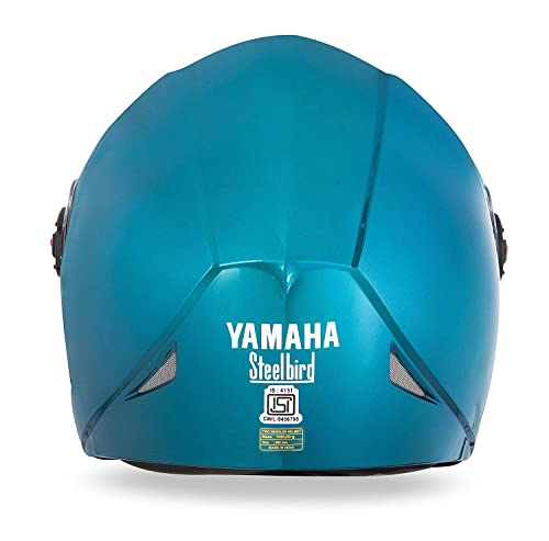Image of Yamaha YR6 Half Face Helmet (Matt Cyan Green, Size L) Y6AYR6CG0L16