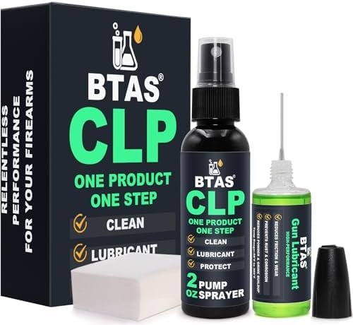 BTAS Gun Cleaner and Lubricant CLP Gun Oil Cleaning Kit Universal Spray Solvent 2oz & 1 oz Needle Oiler Bottle