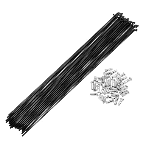 PARSLUCK 38 Set 14G Bicycle Spokes 247mm Bike Wheel Spokes Carbon Steel Black