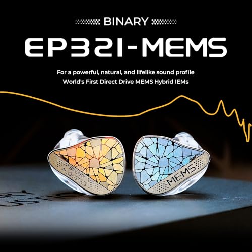 Image of HiFiGo Binary EP321 MEMS in-Ear Monitor, Direct-Drive MEMS Earphones, 3BA +2DD+1MEMS Hybrid IEM with Iridescent CNC Stainless Steel Faceplates for Musician Audiophile (3.5mm)