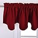 NICETOWN Window Valance Curtain for Kitchen - Home Fashion 52 inches x 18 inches Rod Pocket Valance Curtain Panel for Bedroom Christmas Decor/Living Room, Burgundy Red, Single Panel