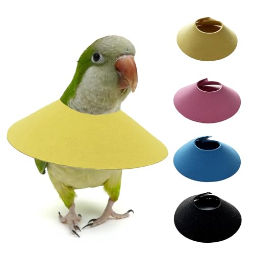 hokable 4Pack Bird Cone Collar, Anti-Grab Feather Plucking Wound Healing Safety Elizabethan Collar, Protective Recovery Cones for Budgerigar Cockatiel Lovebirds Cockatoo Parrots (L)