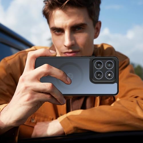 Coque magnétique Moto Edge 2025 antichoc et fine translucide noir