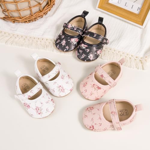 Image of Meckior Infant Baby Girl Sandals Soft Non-Slip Rubber Sole Handmade Princess Wedding Dress Shoes Toddler First Walkers