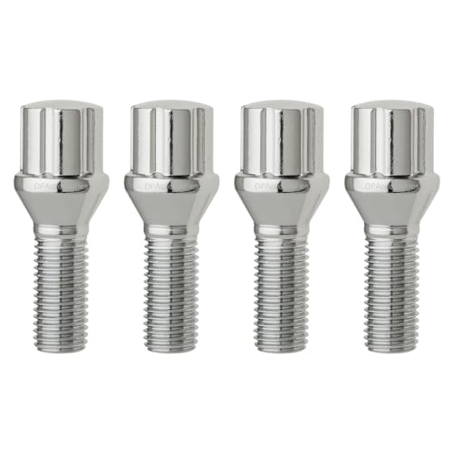 DPAccessories Chrome M12x1.50 Lug Bolts for Aftermarket Wheels | Spline Bolt | 27mm Shank | Pack of 4 | BS27K2HC-CH04004