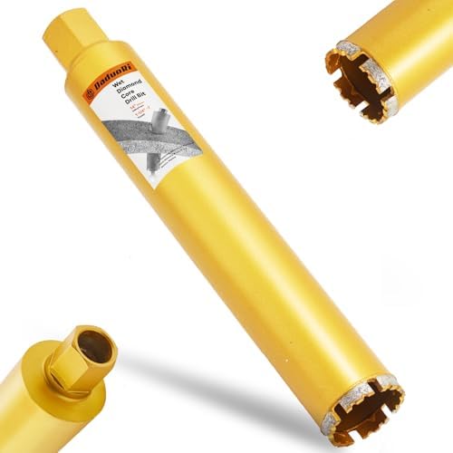 2 Inch Wet Core Drill Bits, DaduoRi 2" Core Bit for Concrete, 14" Drilling Depth, 1-1/4"-7 Thread Diamond Core Bit for Cured Concrete with Rebar, Hard Masonry, Brick Block, Stucco, Stone (51mm)