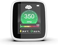 Vista 6 de Monitor de calidad del aire de CO2 + PM2.5 de dióxido de carbono, medidor de contaminación y ventilación, sensor de temperatura y humedad, mide