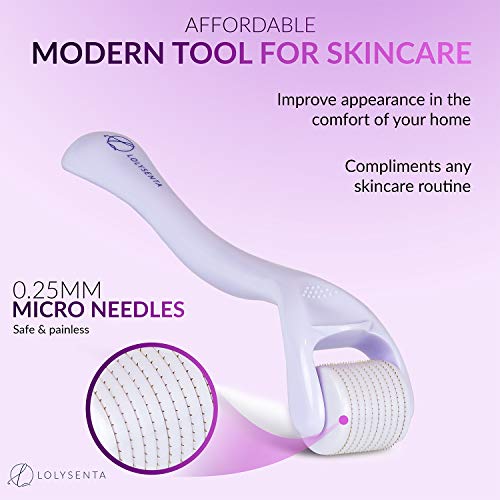 Lolysenta-Derma-Roller-025mm-Titanium-Microneedle-Roller-for-Face-Microdermabrasion-Facial-Roller-Microneedling-Dermaroller-Includes-Storage-Case