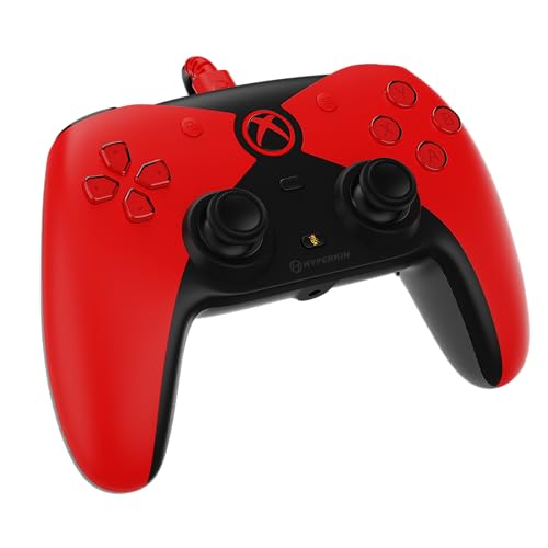 Image of Hyperkin The Competitor Wired Controller for XBOX Series X|S, XBOX One & PC with Hall Effect Joysticks & Impulse Triggers, Symmetrical Layout & Precision D-Pad - Officially Licensed XBOX - Widow Edition Red (Red)