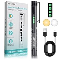 RISEMART Diagnostikleuchte Medizinische, Wiederaufladbare LED Pupillenleuchte mit Akku-Anzeige, Warmes/Kühles Weiß & Stufenlose Dimmung, Tragbare Aluminium Medizinische Digital Penlight