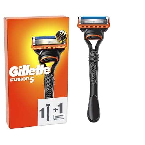 Gillette Rasoir Pour Homme Fusion5, Manche Et Cartouche A 5 Lames, Lame De Précision Pour Les Zones Difficiles, Avec Bande Lubrifiante Pour Une Glisse Fluide Sur Le Visage, 1 Recharge Par 20 Rasages