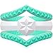 Rinfit Silicone Wedding Ring for Women Set of Thin and Stackable Designed Rings. Comfortable, Soft, Rubber Bands (6.5-7 (17.32mm), Turquoise, White) V2 Size 7