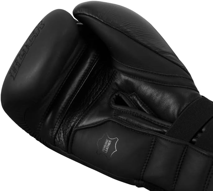 Title Black Bolstered Leather Bag Gloves - Boxing Gloves, Punching Bag Gloves, Kickboxing Gloves, Punching Gloves, Heavy Bag Gloves, Boxing Equipment