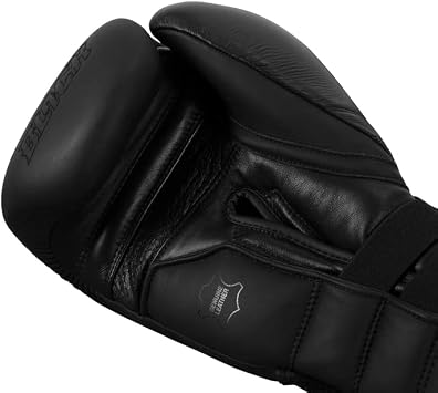 Title Black Bolstered Leather Bag Gloves - Boxing Gloves, Punching Bag Gloves, Kickboxing Gloves, Punching Gloves, Heavy Bag Gloves, Boxing Equipment