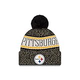 New Era ONF18 Sport Knit Bommelmütze Pittsburgh Steelers Schwarz, Size:ONE Size