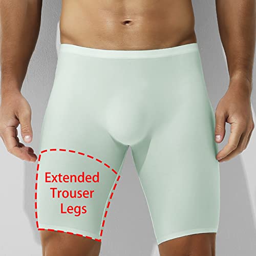 Evankin Mens Ice Silk Boxer Brief Long Leg Ultra-Thin Underwear Breathable Seamless Comfortable Shorts2