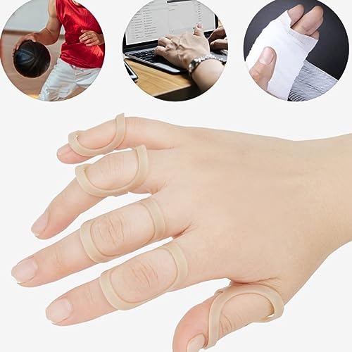 WYGOOD 10pcs Oval Finger Splints & Sleeves Kit, 6 pcs Graduated Oval Trigger Finger Splint & 4 Finger Sleeves Supoort Brace,Trigger Finger splints For Thumb, Index, Middle, Pinky or Ring Finger