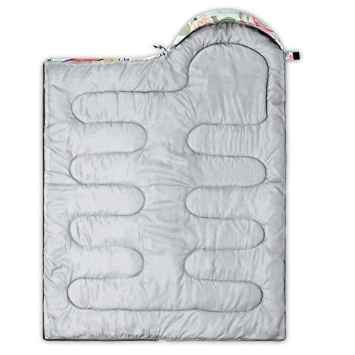Bolsa de dormir para niños para camping y senderismo, floral color claro en acuarela, ligera, impermeable y resistente al frío, tamaño 32"x90" miniatura 4