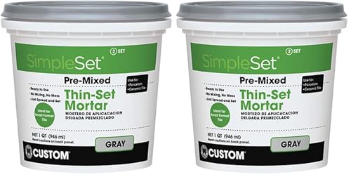 CUSTOM BLDG PRODUCTS SimpleSet Pre-Mixed Thin-Set Mortar 1 QT (Pack of 2)