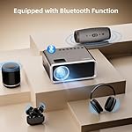 FUDONI Projector with WiFi and Bluetooth 4K Supported, Upgraded Outdoor Movie Projector Native 1080P 12000L,Portable Video Projector for Home Theater,Compatible w/HDMI/USB/iOS/Android/Windows/TV Stick - Image 4