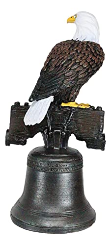 Ebros Independence Day American Patriotic Majestic Bald Eagle Perching On Liberty Bell Home Decor Figurine 4Th Of July America's Pride National Emblem Symbolic Home And Patio Accent #TOP4