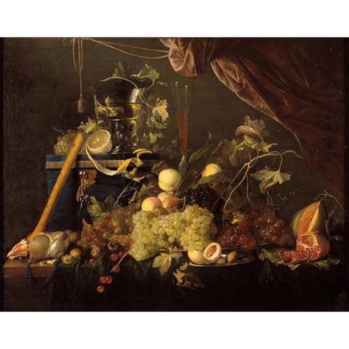 Impression sur toile Nature morte avec fruits pour amateurs d'art hollandais classique