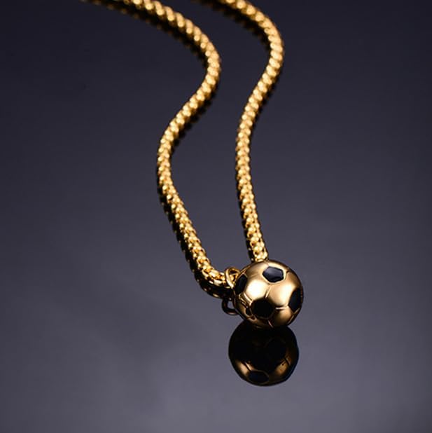 Rnivida 3D Soccer Necklace - Solid Stainless Steel Ball Pendant for Fans Team Jewelry Gift - Image 2