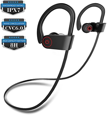 Bluetooth Headphones,Wireless Earbuds with Microphone Sports Earphones IPX7 Waterproof Sweatproof Musical Headsets Noise Cancelling HD Stereo for Gym Running Workout Up to 8 Hours Working Time