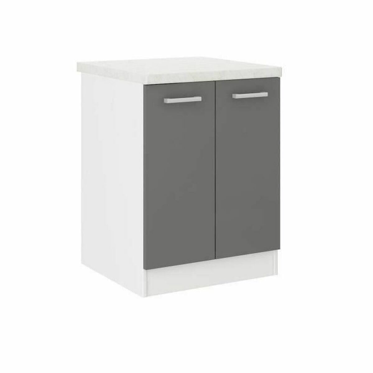 ULTRA Meuble bas de cuisine 60 cm avec plan de travail inclus - Gris