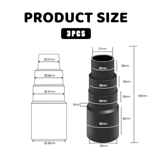 3 Pcs Universal Vacuum Cleaner Hose Adapter,Power Tool Vacuum Clearner Accessories,Dust Removal Extraction Hose Connector Adaptor Kit for Makita Random Orbital Sander,Jigsaw,Circular Saw Reducer 2 3 Pcs Universal Vacuum Cleaner Hose Adapter,Power Tool Vacuum Clearner Accessories,Dust Removal Extraction Hose Connector Adaptor Kit for Makita Random Orbital Sander,Jigsaw,Circular Saw Reducer - Image 2