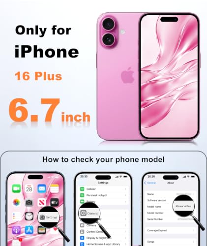Image of FNTCASE for iPhone 16 Plus Case Hot Pink: Compatible with MagSafe