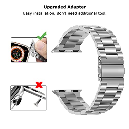 Tasikar Straps Compatible with Apple Watch Ultra 3 2 1 49mm Premium Stainless Steel Metal Strap Compatible for Apple Watch 49mm - Image 4