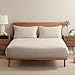 DAPU Pure Stone Washed Linen Fitted Sheet 100% French Natural Linen European Flax (Natural Linen, Queen)