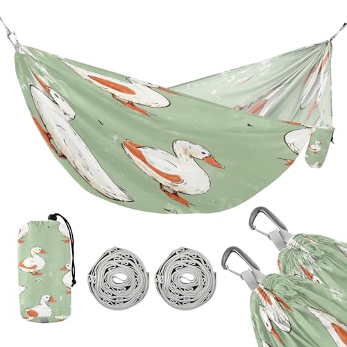 ATTX Cute Ducks Camping Hammock - Lightweight & Portable Hammocks, Heavy Duty 330lbs Capacity for Indoor, Hiking, Backpacking, Travel, Backyard, Beach#463