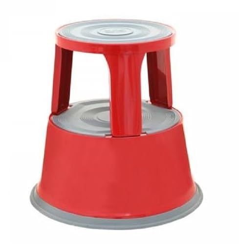 Image of Supastep RLS Metal Kick Stool with Retractable Castor - Red