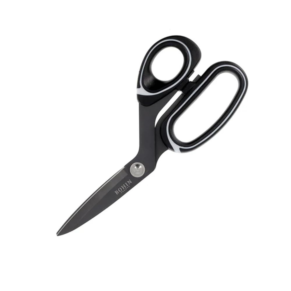 BOHIN France - BOHIN France Stainless Steel Titanium Coated (21cm) Professional Sewing Scissors with Ergonomic Handles - 1 Piece