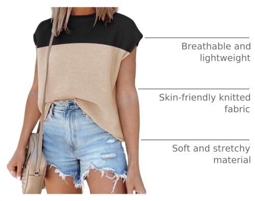 Image of Disamer Cap Sleeve Knit Sweater Tops Sleeveless Vest 2026 Spring Clothes Oversized Summer Tank Trendy Short Sleeve T Shirts
