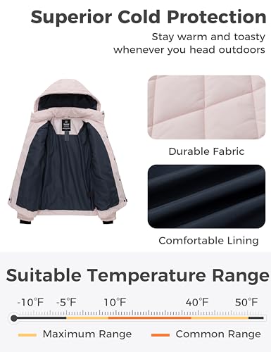 wantdo Women's Winter Coat Warm Puffer Jacket Lightweight Winter Jacket with Removable Hood4