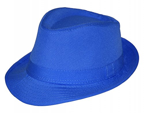 Sommer Fedora Hut Panama Strand Gangster Party Farbe blau