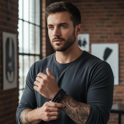 3PCS Glame Anti Alcohol Bracelet for Men Women，Stone Volcanic Stone Reduce the Urge Drinking Alcohol Manifestation Relieve Anxiety Stress Jewelry Gift2