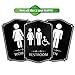 Kickfire Restroom Sign - Unisex Bathroom Signs- Male & Female Bathroom Sign - With 3M Double Sided Tape - Perfect for Office, Business, and Restaurant
