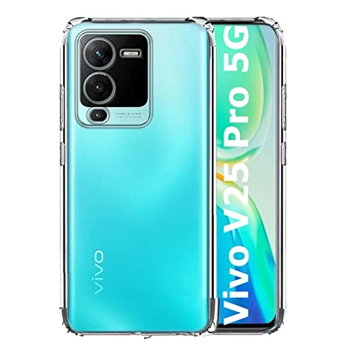 Image of REALCASE Crystal Clear Vivo V25 Pro 5G Back Cover Silicone Case | Protective Design Transparent Back Cover Case for Vivo V25 Pro 5G