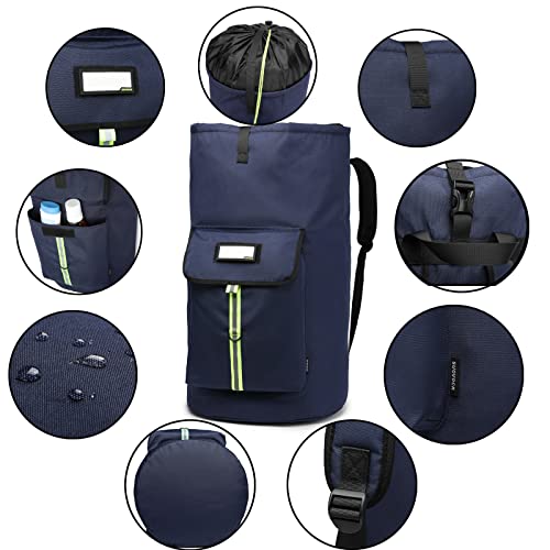 Suovock Laundry Bag Backpack, Extra-Large Heavy Duty Laundry Bags, Laundry Backpack For College Students, With Drawstring Closure (Dark Blue Laundry Bag Backpack) #TOP2