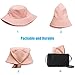 Sydbecs Bucket Hat for Women Men, Reversible Cotton Summer Sun Beach Cap Solid Color Style (Peach)